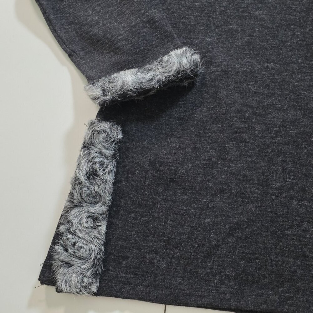 Manie Collection Paris Sweater Womens M Gray LS Cotton Blend Retro France Made - Picture 13 of 16